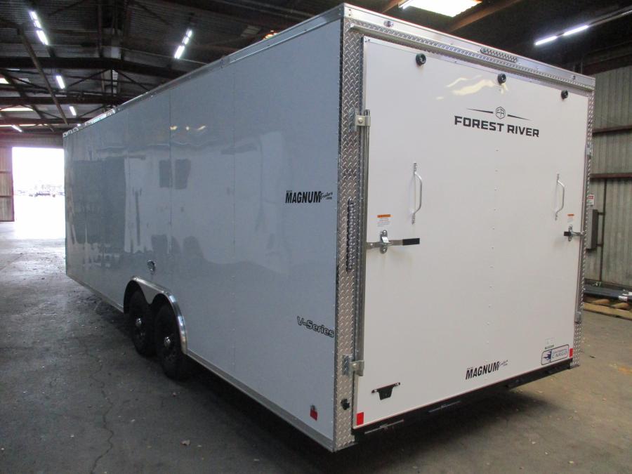 VHW8.5X24 ENCLOSED TRL, 6'10", 54" X-TNG, SIDE BLINKER, RAMP, WHITE Image 1