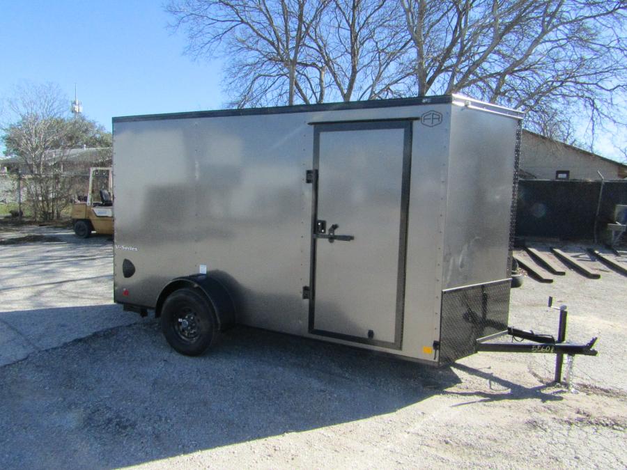 VHW6 6X12 ENCLOSED RAMP DOOR CHARCO BLACK OUT Image 0