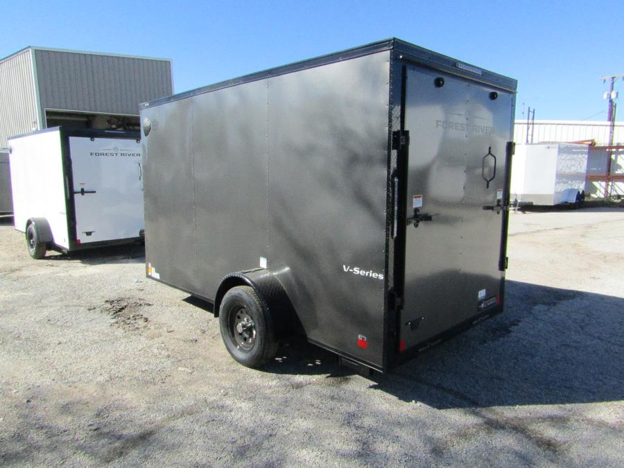 VHW6 6X12 ENCLOSED RAMP DOOR CHARCO BLACK OUT Image 1