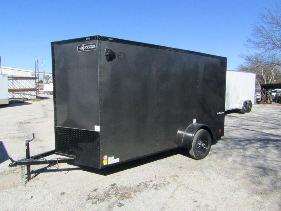 VHW6 6X12 ENCLOSED RAMP DOOR CHARCO BLACK OUT Image 2