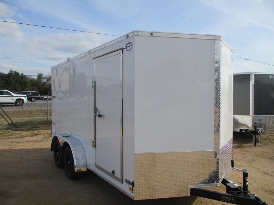 VHW 7X14 ENCLOSED DOUBLE DOOR WHITE Image 0