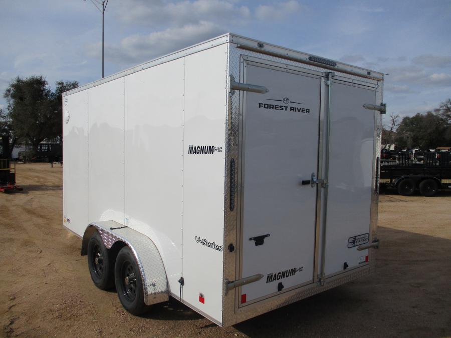 VHW 7X14 ENCLOSED DOUBLE DOOR WHITE Image 1