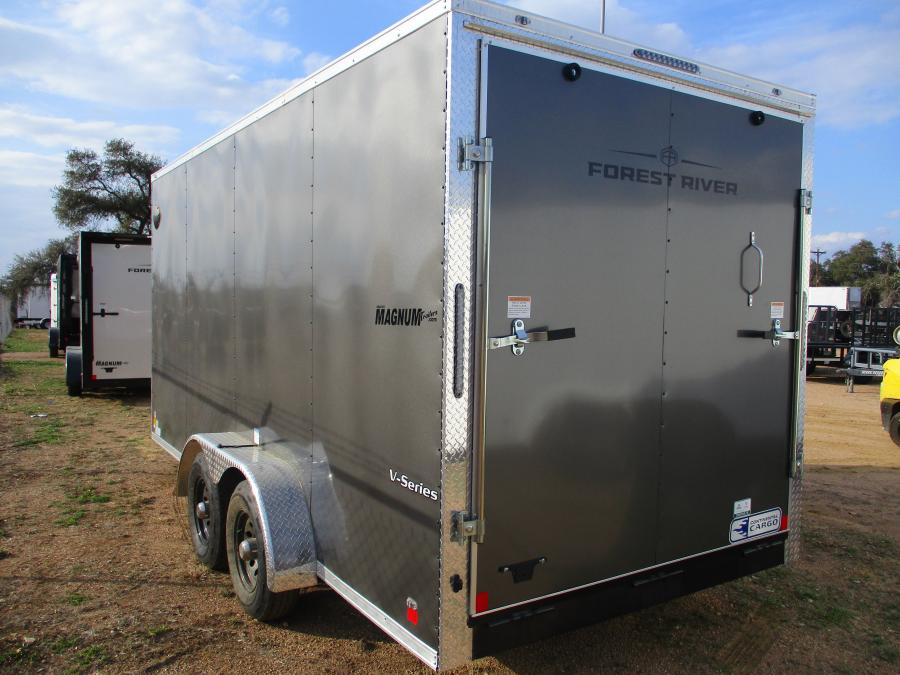 VHW7 7X16 ENCLOSED RAMP DOOR WHITE 10K CHARCOAL Image 1