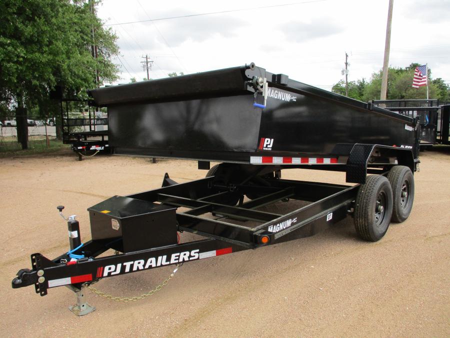 PJ TRAILERS D7J1 PJ 83X14 DUMP EB2 SM 7KJ TK SI 2WG RSJ BLK Image 0