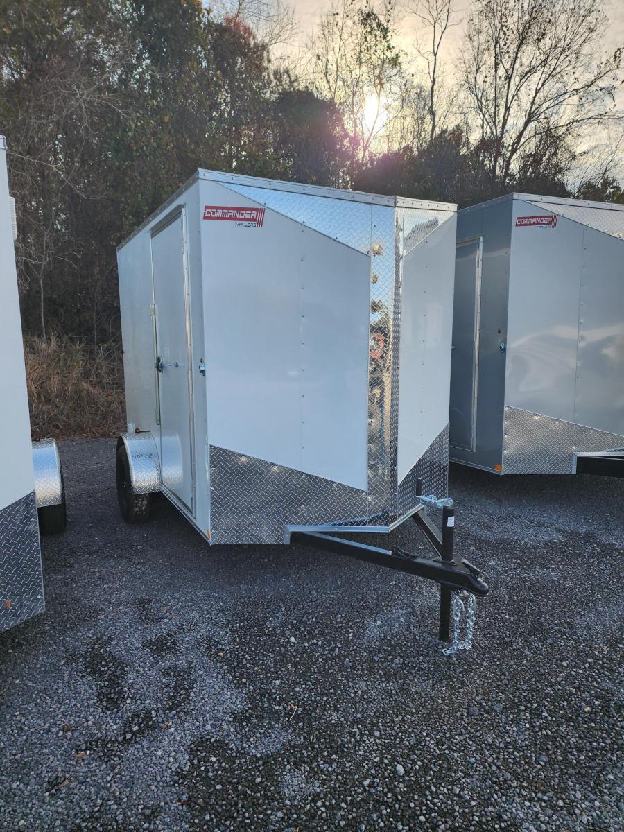 6X12 CARRY-ON 6X12 ENCLOSED, Sloped V-Nose, Ramp, Side Door, LED LTS ...