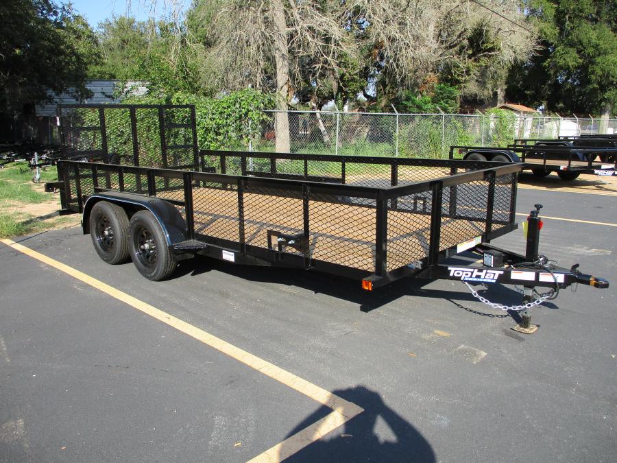 TOP HAT 16X83 UTILITY, 24" EXPANDED METAL SIDES, 4' RAMP GATE Image 0