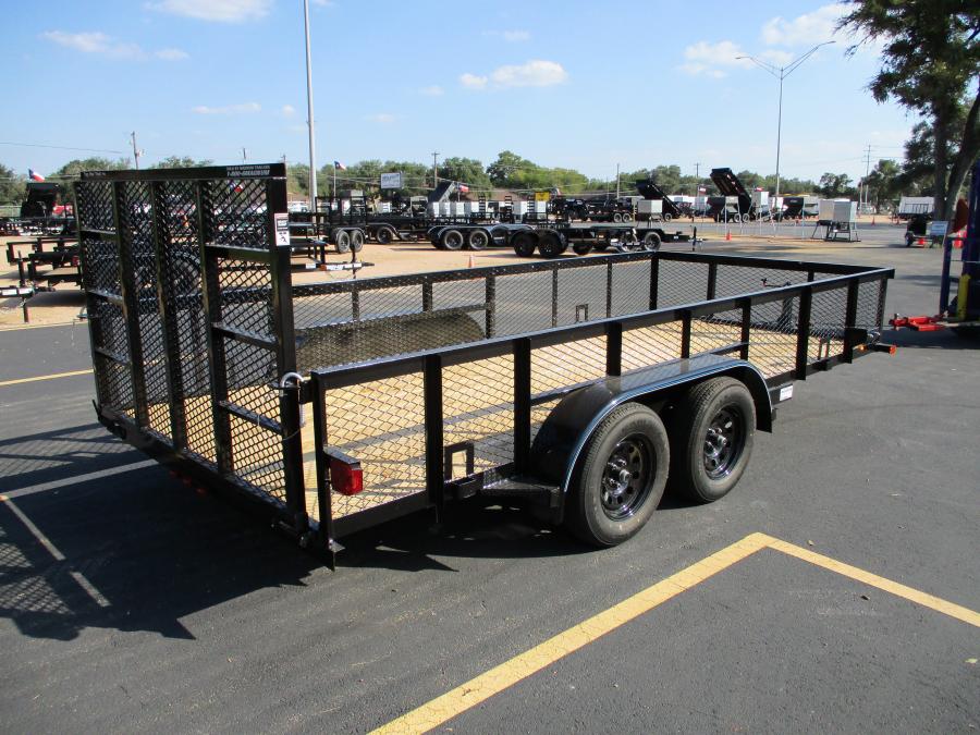 TOP HAT 16X83 UTILITY, 24" EXPANDED METAL SIDES, 4' RAMP GATE Image 1