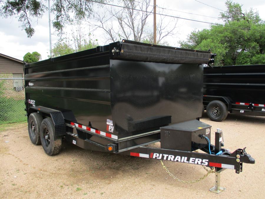 PJ TRAILERS D7J1 PJ 83X14 DUMP EB2 SM 7KJ TK SI 2WG RSJ BLK 4 FT SIDES Image 0