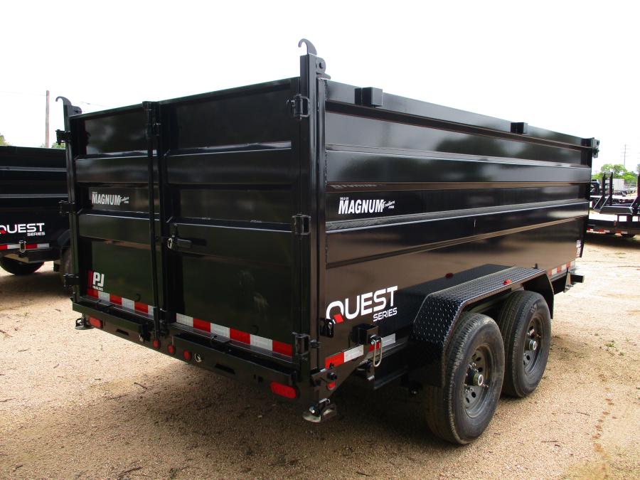 PJ TRAILERS D7J1 PJ 83X14 DUMP EB2 SM 7KJ TK SI 2WG RSJ BLK 4 FT SIDES Image 1