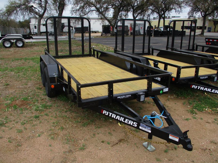 PJ TRAILERS UC212 5X12TA, EB1, SM STL FEN RSR 4RGS, BLACK Image 0