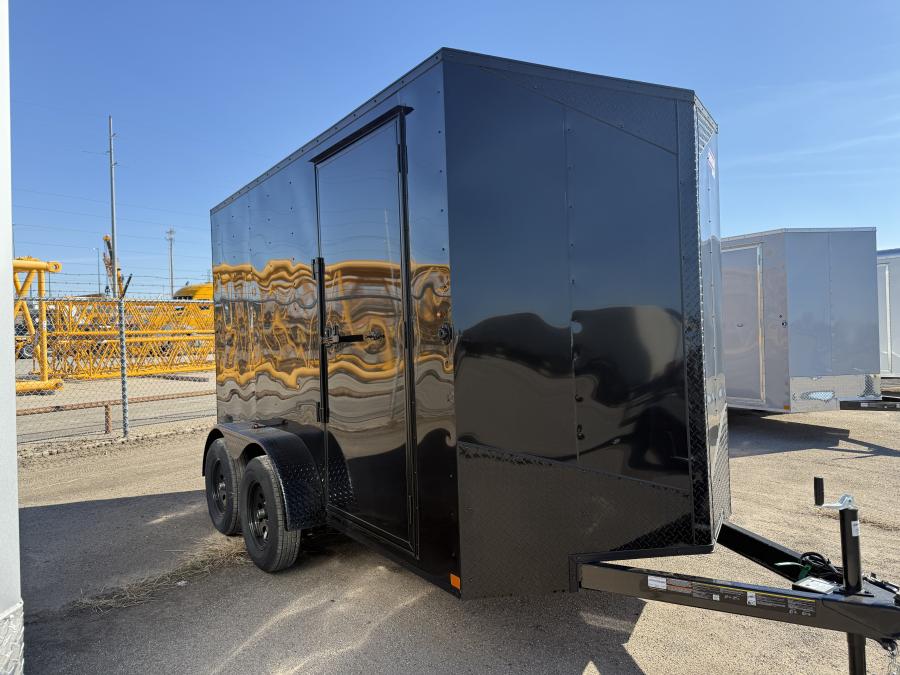 6X12 CARRY-ON  ENCLOSED Tandem 3.5k Axles Rear Ramp Door with BLACKOUT Pkg Image 1