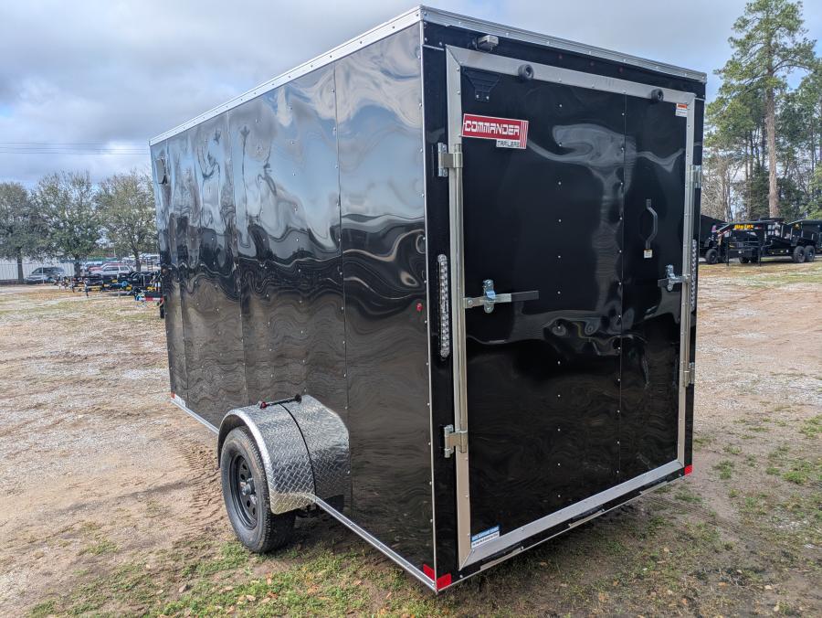 6X12 CARRY-ON ,ENCLOSED, Sloped V-Nose, Ramp, Side Door, LED LTS Image 2