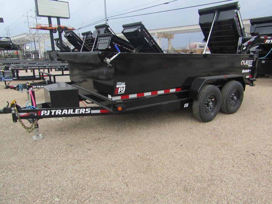 PJ TRAILERS D7J1 PJ 83X14 DUMP EB2 SM 7KJ TK SI 2WG RSJ BLK Image 0