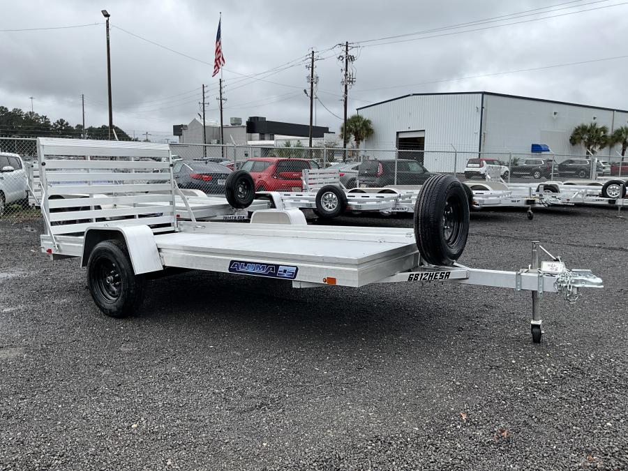 Aluma 6812 Aluma 68" x 12 SA Utility Trailer, Aluminum Bi-Fold Gate Image 0