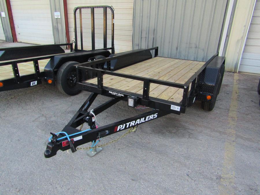 PJ TRAILERS UC21 PJ 5X12TA, EB1, SM STL FEN RSR NO RAMP BLK Image 1