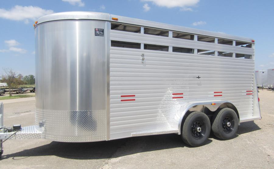 WW ALL ALUM 16X7 STOCK TRAILER #28720 Image 0