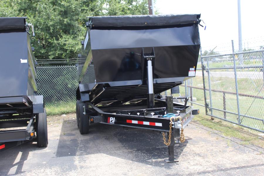 PJ TRAILERS DT1J PJ 7X16 TELEDUMP,EB2,SM,TK,SIR 4SIDE,2WG,BK Image 0