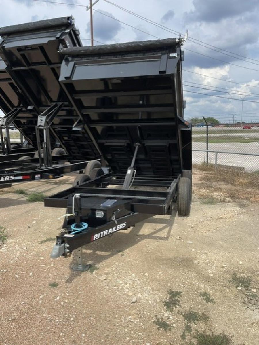 PJ TRAILERS D3J1 PJ 6X12 DUMP, EB2, SB CHG 5.2K/A, BLACK, RAMP, GATE Image 0