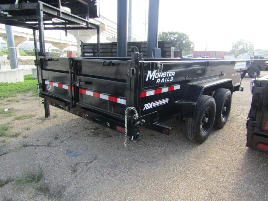 PJ TRAILERS DT1J PJ 7X16 TELEDUMP,EB2,SM,TK,SIR 2SIDE,2WG,BK Image 1