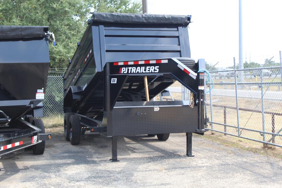 PJ TRAILERS DXR1 PJ GN 7X16 DUMP OILB, 14PLY,LR ES, HYD JACKS 4FT SIDE, SBC Image 0