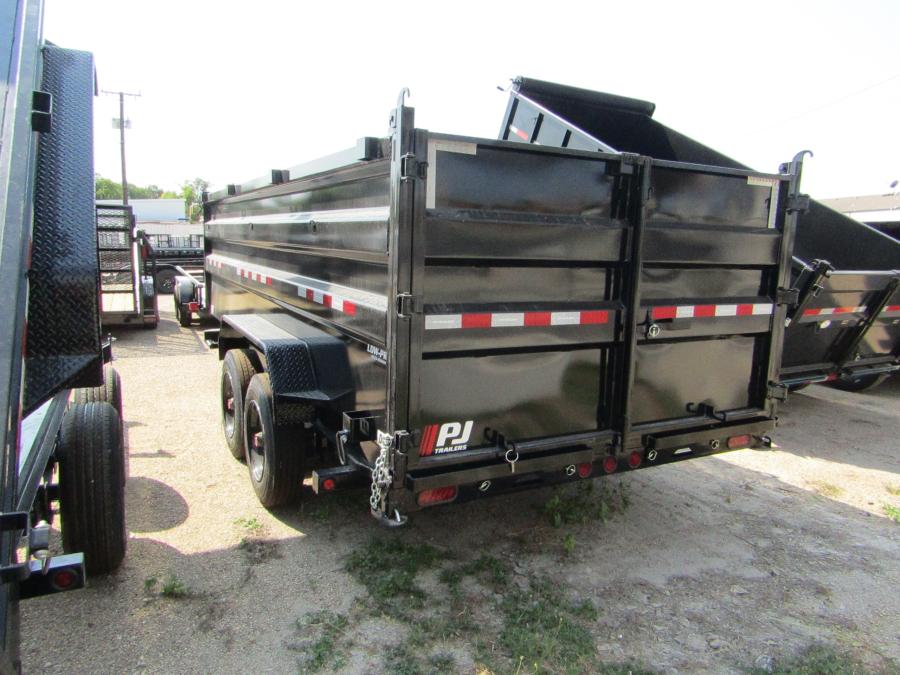PJ TRAILERS DXT1 PJ 7X16 DUMP 8K OILB, LR-H, ES SBS,HYD JACK, ST,4 FT SIDES BK Image 4