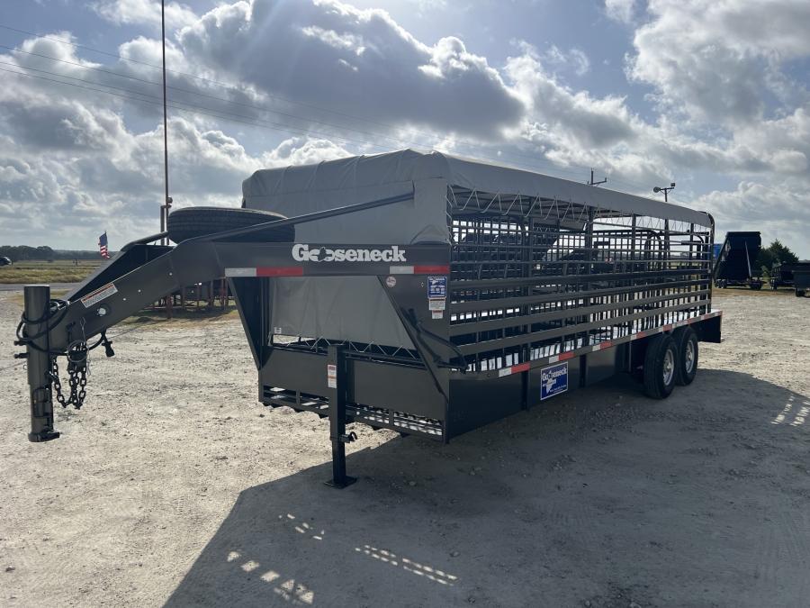 STEEL GN LIVESTOCK TRAILER 24 X 6.8 W/ (2) 7K AXLES BY GOOSENECK Image 1
