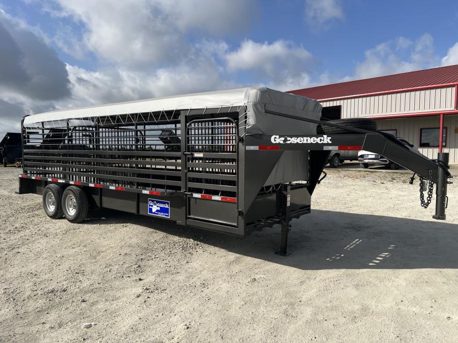 STEEL GN LIVESTOCK TRAILER 24 X 6.8 W/ (2) 7K AXLES BY GOOSENECK Image 2