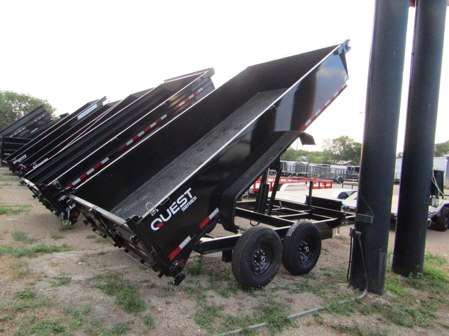 83"X14' TANDEM AXLE DUMP TRAILER W/ 7K AXLES, 24" SIDES, RAMPS, TARP, SCISSOR LIFT Image 1