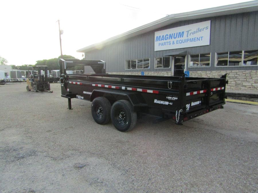 7X16 GN DUMP TRAILER W/ HYD JACKS, 20K SCISSOR LIFT, RAMPS, TARP, 24" SIDES Image 2