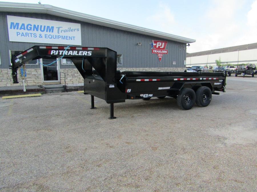 7X16 GN DUMP TRAILER W/ HYD JACKS, 20K SCISSOR LIFT, RAMPS, TARP, 24" SIDES Image 3