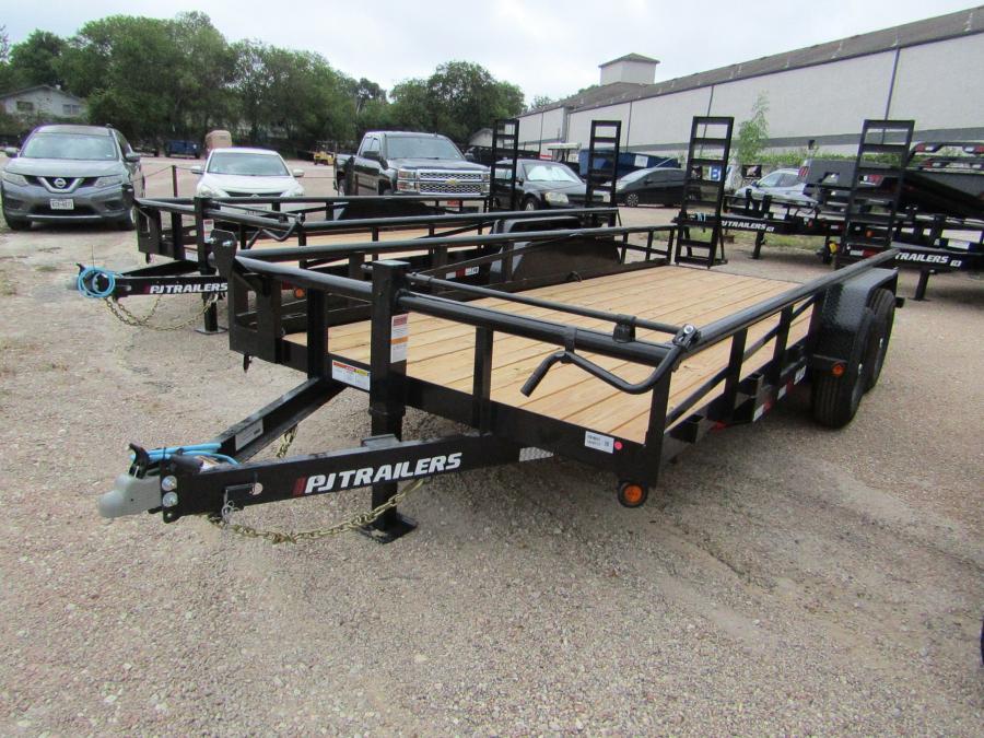 83"X18' HD BUMPER PULL TRAILER W/ 7K AXLES, 5' FOLD UP RAMPS Image 1