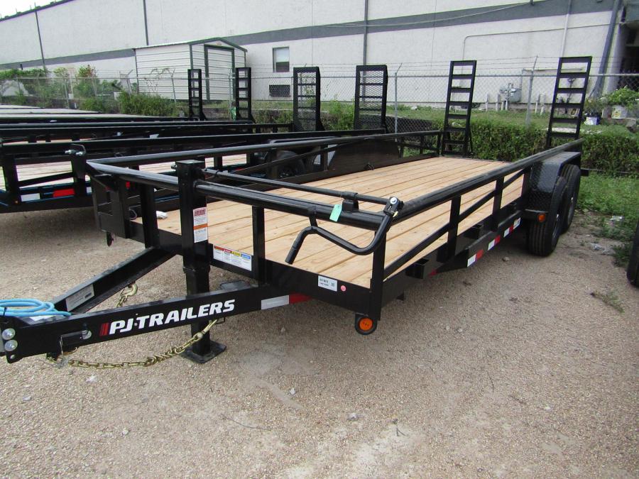 83"X20' HD BUMPER PULL TRAILER W/ 7K AXLES, 5' FOLD UP RAMPS Image 0