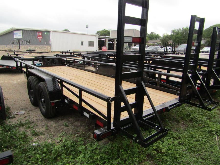83"X20' HD BUMPER PULL TRAILER W/ 7K AXLES, 5' FOLD UP RAMPS Image 1