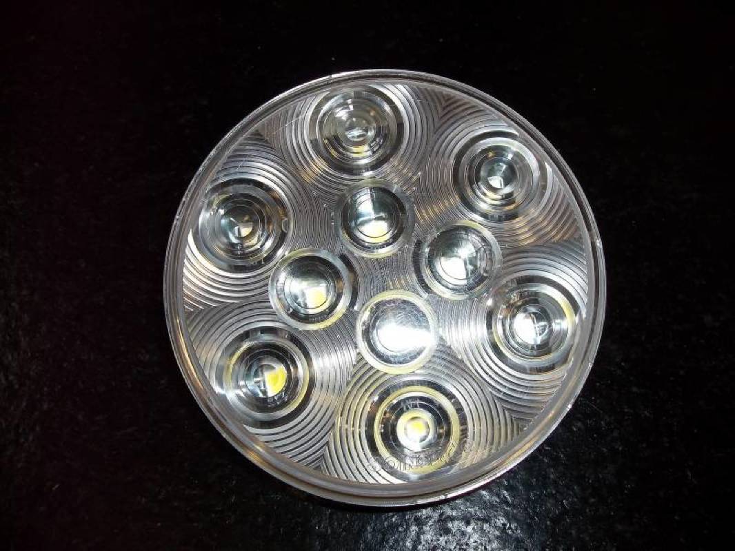 4' ROUND CLEAR/WHITE LED LIGHT