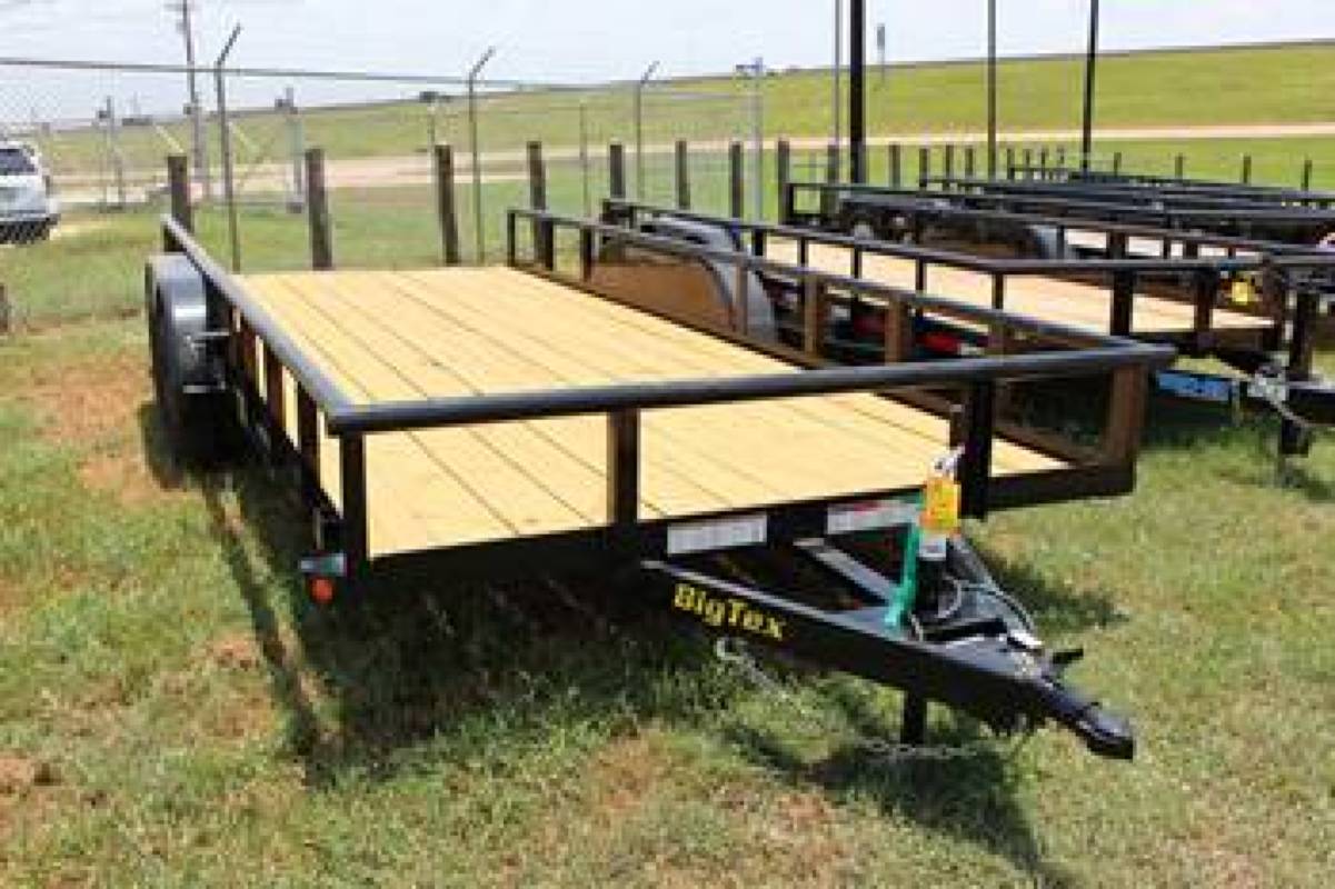 BIG TEX 83"X18' TANDEM AXLE PIPE TOP UTILITY TRAILER
